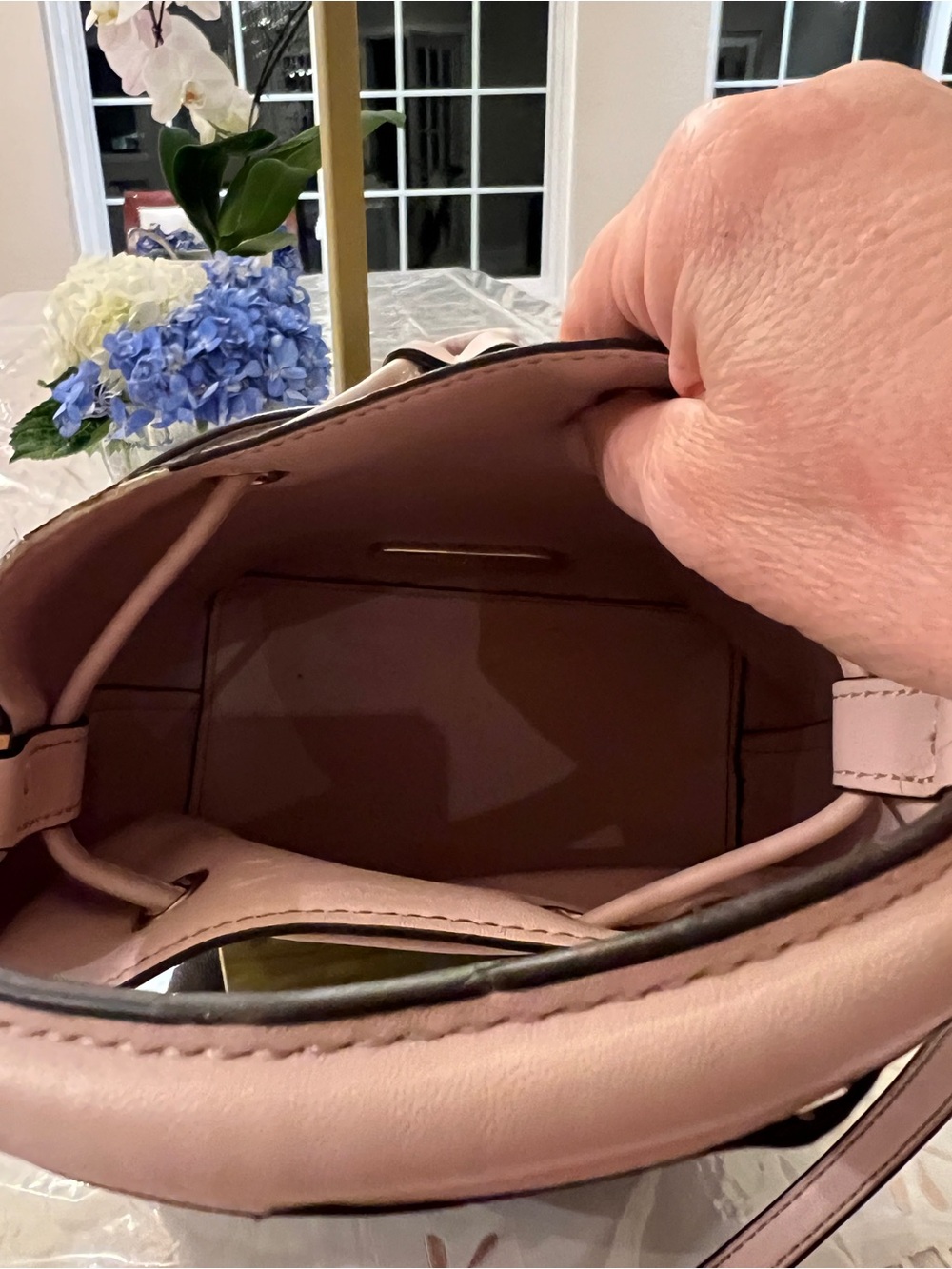 Michael Kors Signature Bucket Crossbody Bag & Wallet Set Blush Pink Brown MK - Picture 9 of 13
